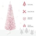 thumbnail image 5 of Spaco 5 Feet Tall Snow Flocked Artificial Pencil Christmas Tree, Slim Xmas Tree with Realistic Branches and Plastic Base Stand, Christmas Tree for Holiday Decor, Pink, 5 of 7