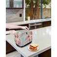 thumbnail image 4 of Fsddascl Pink Floral Small Toaster Cover 2 Slice, Kitchen Appliance Covers, Pastoral Flower Garden Vintage Wooden Grain Toaster Oven Cover with Loop, Bread Machine Cover Polyester Dust Cover, 4 of 5