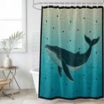 thumbnail image 4 of Blue Whale Coastal Bathroom Shower Curtains with 12 Hooks Polyester Waterproof Shower Curtain for Stalls and Bathtubs Nautical Summer Ocean Seaside Decorative Bathroom Privacy Curtain 72x96 Inches, 4 of 9