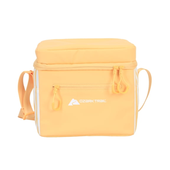 Ozark Trail Small Coated Cooler with Removable Hardliner, 6 Can Capacity, Summer Vibes Collection, Bright Yellow