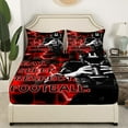 thumbnail image 2 of Erosebridal Modern Football Fitted Sheet Set Twin, Neon Geometry Bedding Twin Size, Rugby Sports Decor, 2pcs（No Top Sheet）, 2 of 6