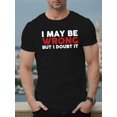 thumbnail image 1 of [I MAY BE WRONG, Summer Tee] Summer T-shirt, I MAY BE WRONG Men's Short Sleeve Top, Casual Sporty Tee, Comfy Tee, 1 of 5