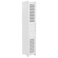 thumbnail image 3 of Bathroom Storage Organizer, Wood Plastic Bathroom Tall Slim Storage Cabinet with Doors & Shelves, Bathroom Corner Shelf, Farmhouse Corner Cabinet for Kitchen Living Room, White, 3 of 10