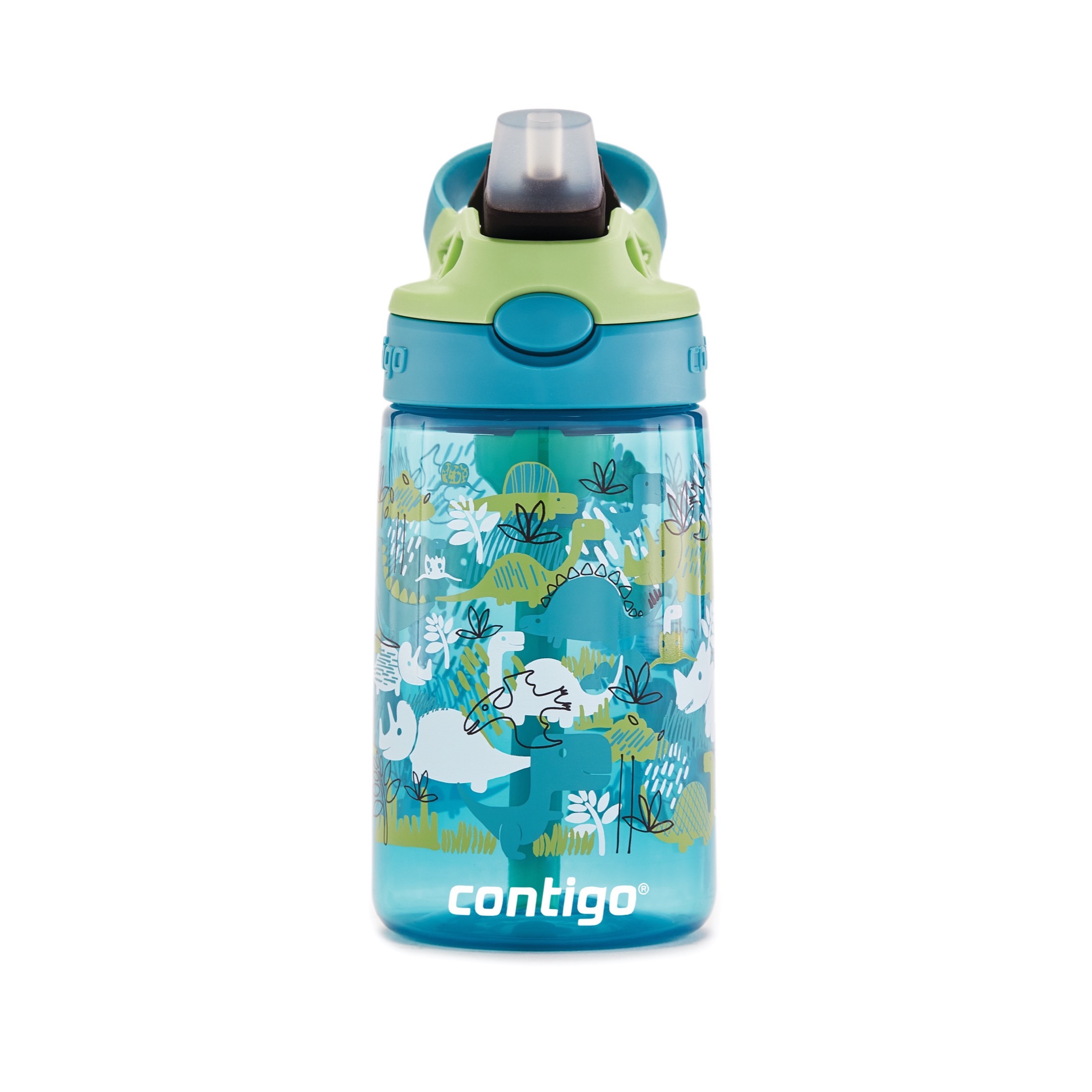 Contigo Kids Water Bottle with Autospout Straw Green & Blue, 14 fl oz. - image 8 of 8