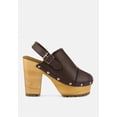 thumbnail image 2 of ALONA Brown Slingback High Block Heeled Clogs, 2 of 7