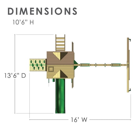 Gorilla Playsets Nantucket II Wooden Swing Set with 2 Belt Swing, Trapeze Bar, and Working Shudders - Image 3