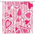 thumbnail image 1 of Cortina de ducha para caravana con diseño de corazón rosa, dulce amor, pareja romántica, mujer y niña, abstracta, para baño, con ganchos, 91 cm de ancho x 182 cm de alto, 1 of 6