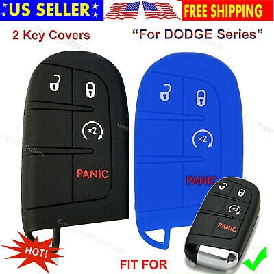 Dobrev 4 Button Silicone Case Cover Fob Skin Protector for Dodge Ram Durango Challenger Jeep Renegade Trailhawk Compass Grand Cherokee Key