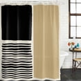 thumbnail image 2 of Beige Shower Curtain, Waterproof Shower Curtains for Bathroom, Modern Abstract Art Farmhouse Striped Washable Fabric Bathtub Curtain Set Bath Decor with 12 Hooks Extra Long 72"x96", 2 of 8