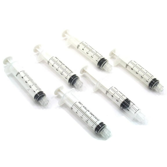 6 Plastic Syringe Hydroponic Liquid Measuring Tool 5 ml