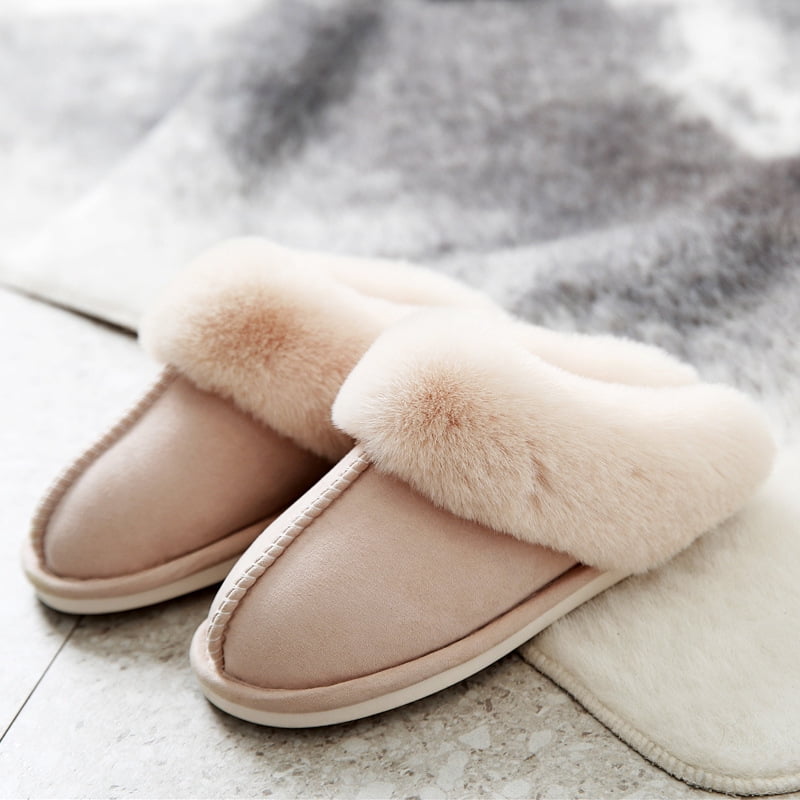 Women's Slippers Soft Plush Winter Warm House Shoes Slip on Memory