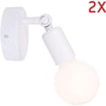 thumbnail image 1 of Laklulu MAGIC Juego de 2 lámparas de pared retro E27 Lámpara industrial ajustable blanco, 1 of 5