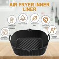 thumbnail image 2 of Fryer Silicone Pot with Handle, 8.6 Inch Reusable Fryer Liners Heat Resistant Non-stick Fryer Basket, Black, 2 of 5