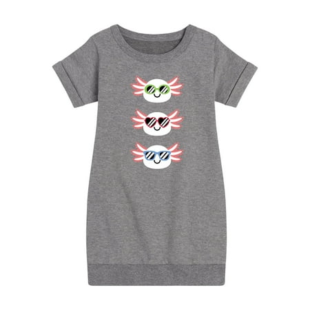 

Instant Message - Sunglasses Axolotls - Toddler And Youth Girls Fleece Dress