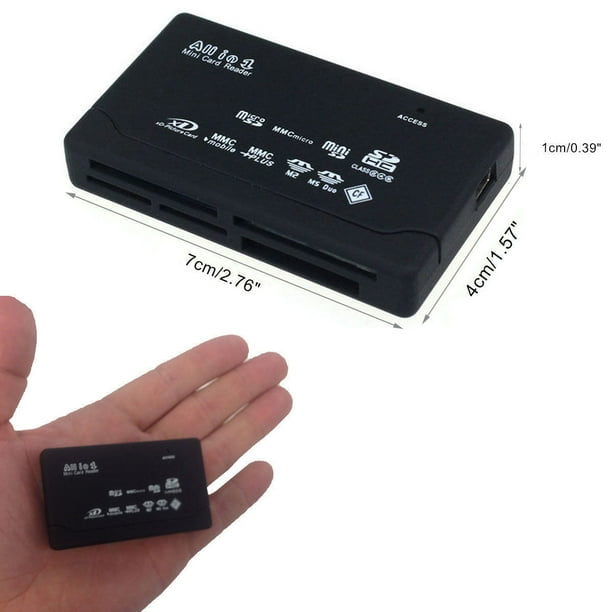 Black All in 1 multi memory card Reader Writer for Micro SD SDHC