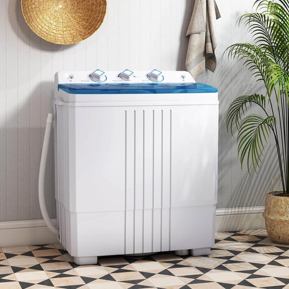 Harmijoy Compact Mini Portable Twin Tub Washing Machine 20 Lbs Washer Spinner