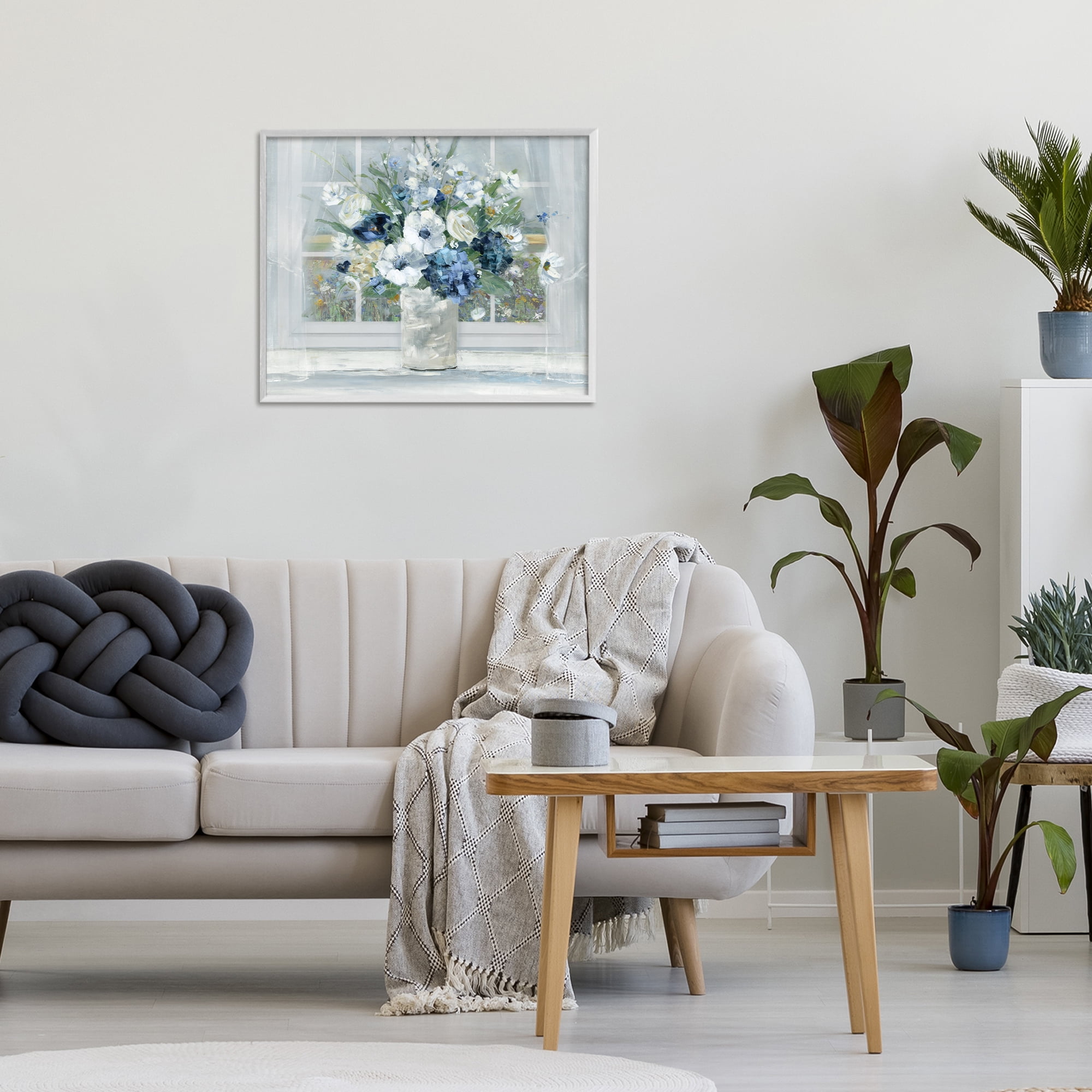 Stupell Industries Blue Hydrangea & Anemone Bouquet White Framed Giclee Art, design by Sally Swatland