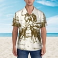 thumbnail image 2 of Yiaed Cattle Drive By Two Cowboys Print Hawaiian Shirt for Men Short Sleeve Button Down Shirts Beach Shirts for Men,X-Large, 2 of 7