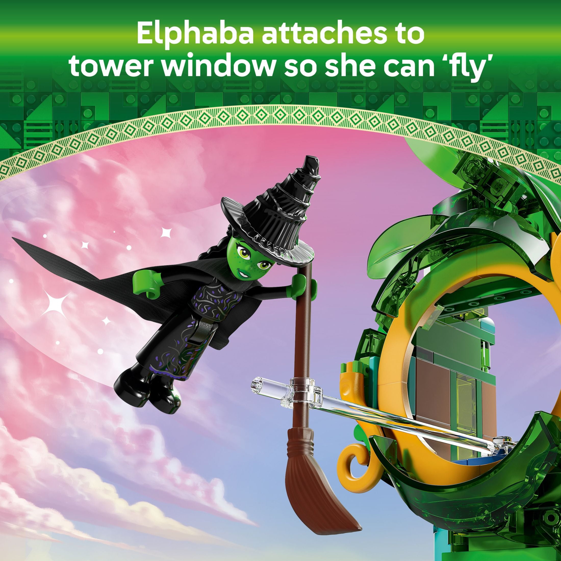 LEGO Wicked Welcome to Emerald City Building Toy - Wicked Toy For Kids, Ages 9+ - Gift for Girls and Boys with Tower Model, Glinda, & Elphaba Minidolls - 75684
