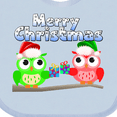 thumbnail image 4 of Inktastic Merry Christmas Owls Boys or Girls Baby Bib, 4 of 4