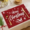 thumbnail image 4 of Dmlowu Christmas Placemats - Non-Slip Placemats for Dining Table, Heat Proof Christmas Place Mats for Kitchen Dining Holiday Party Decor, Merry Christmas Decorations Table Mats, 4 of 6