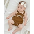 thumbnail image 3 of BemeyourBBs Infant Baby Boys First Birthday Outfit 1st Years Old Birthday Clothes Corduroy Rompers Overalls Bear Planet Sun Rugby Embroidery Buttons Sleeveless Bodysuits Jumpsuits Playsuit, 3 of 9
