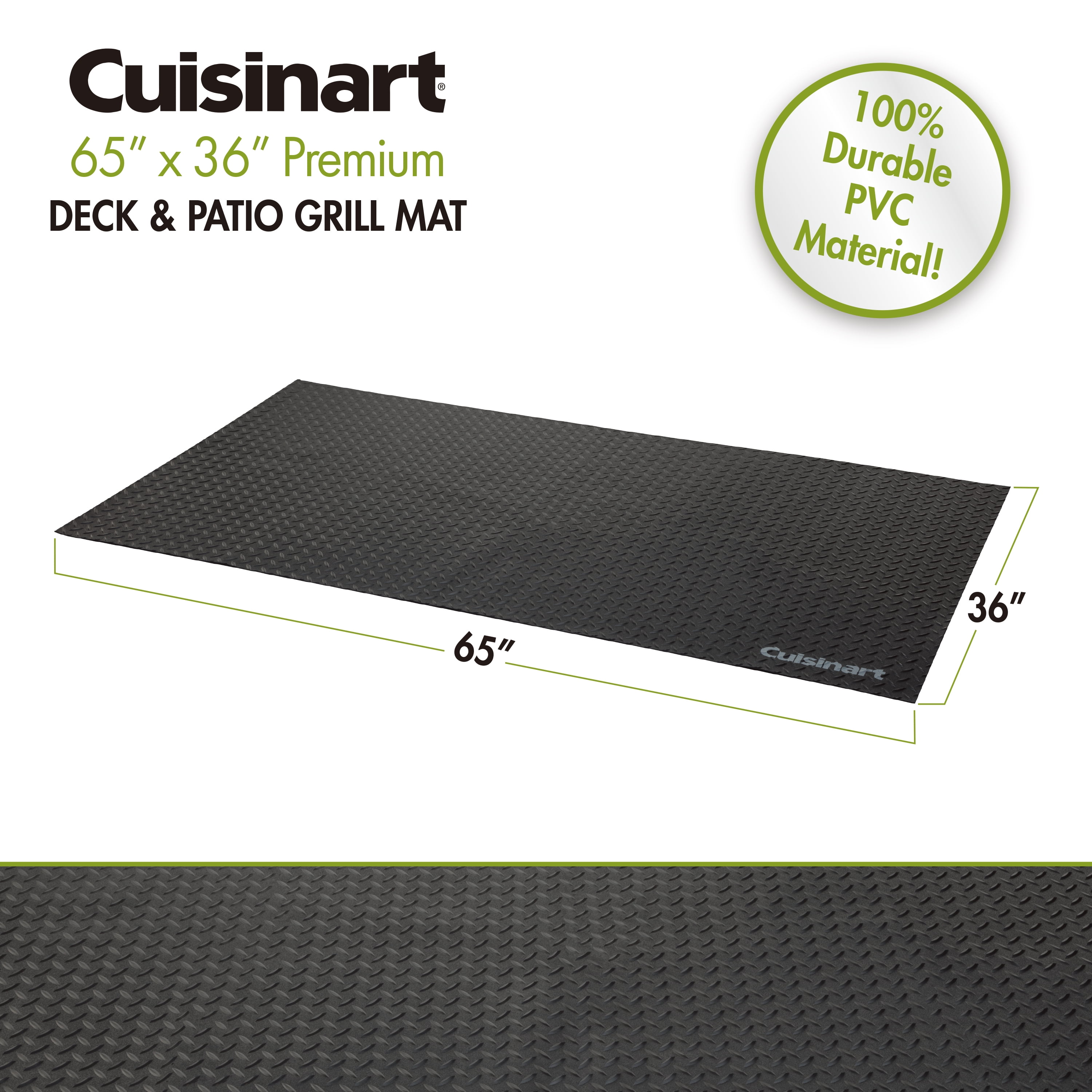 Cuisinart 65-In. x 36-In. Premium Deck and Patio Grill Mat, Black - image 2 of 7