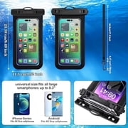 2 Pack Multicolor Waterproof Phone Pouch, Large Phone Waterproof Case Dry Bag, Protection Level: IP68, Black