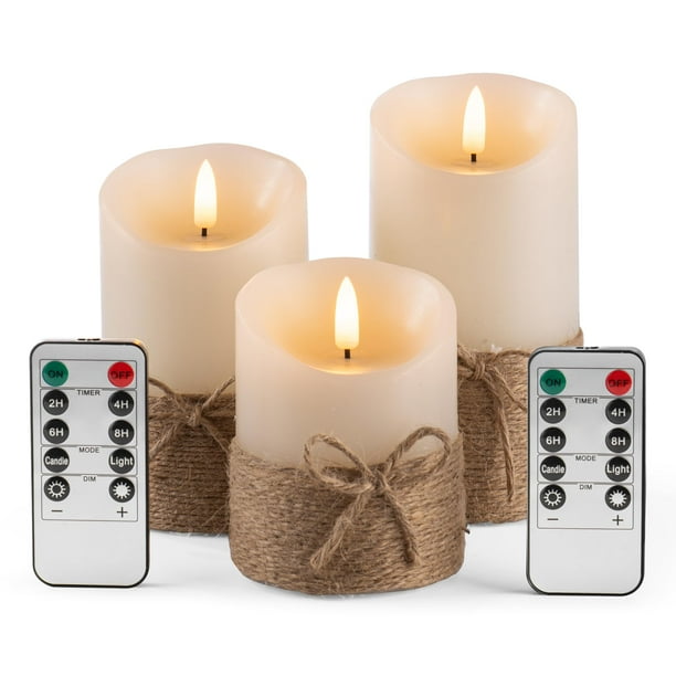 Velas sin llama AKU TONPA que funcionan con pilas y mando a distancia, paquete de 4, 5 y 6