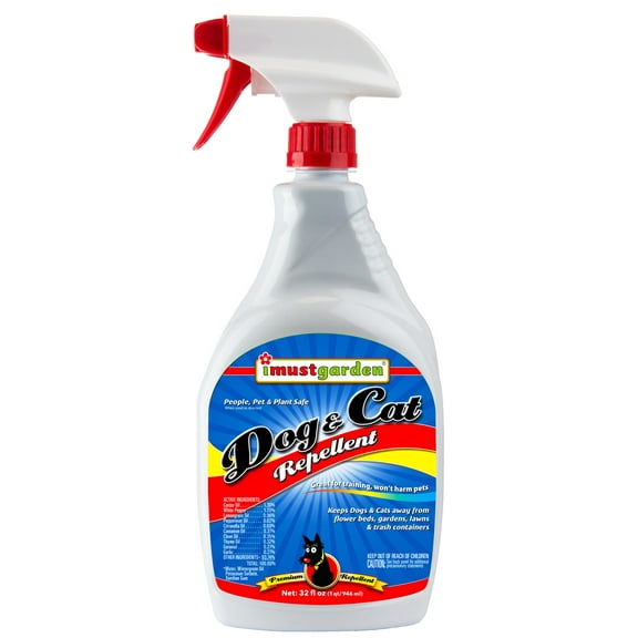 I Must Garden Dog and Cat Repellent: All Natural Spray to Stop Chewing and Repel from Yards, Plants, and Gardens - 32oz Easy Spray Bottle
