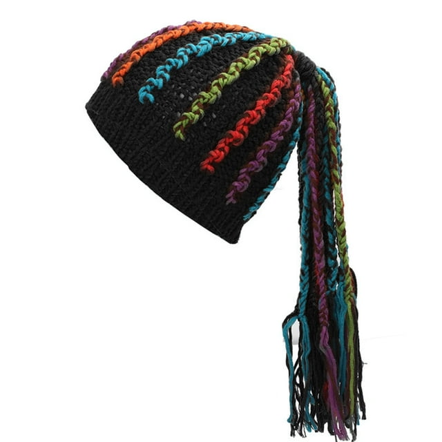Gorro De Punto Con Trenzas Hip-Hop Punk Winter Soft Warm Hood Cozy Beanie Cap Para Niños Adultos Deportes Al Aire Libre matsuzay AP007990-02