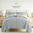 thumbnail image 5 of Lightweight Quilt Sets - Wrinkle Free - Coverlet Striped Coastal Blue Pattern for Full/Queen Size Bedding by Comfort Canopy, 5 of 12