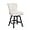 Beige-Fabric, variant on Dycanpo 26" Swivel Bar Stools with Back & Footrest, Counter Stools for Kitchen, Brown-Faux Leather