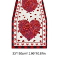 thumbnail image 3 of Steadline 33x180cm Valentine's Day Heart Table Runner with Red Rose Print for Dining Room Decor - Linen Tablecloth Perfect for Romantic Ambiance and Gift, 3 of 7