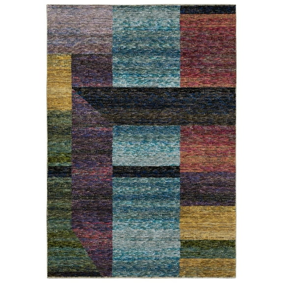 Oriental Weavers Strada Area Rug STR04 Multi Cubism Angular 2' 3" x 8' Rectangle