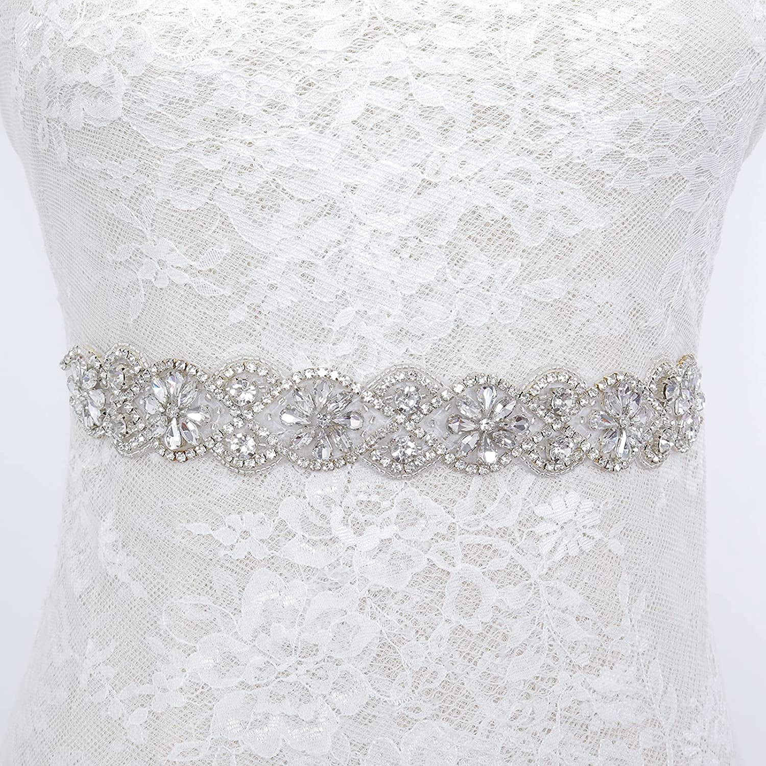 Wedding Sash Belt Rhinestone & Pearl For Bridal Gowns 