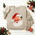 thumbnail image 6 of Women's Christmas Santa Print Sweatshirt, X-mas Party Holiday Crewneck Long Sleeve Fleece Lined Relaxed Tops, S-XXL, 6 of 7
