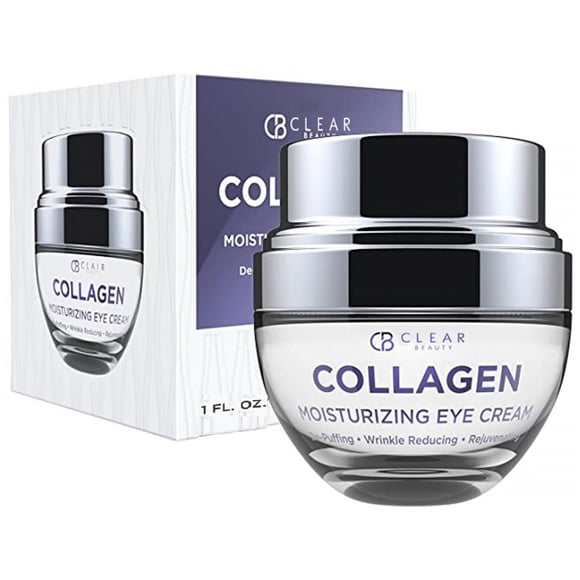 Clear Beauty Crema para ojos de colágeno coreano - Para ojeras e hinchazón Crema hidratante y antienvejecimiento debajo de los ojos - Cuidado de la piel coreano libre de crueldad para todo tipo de pie