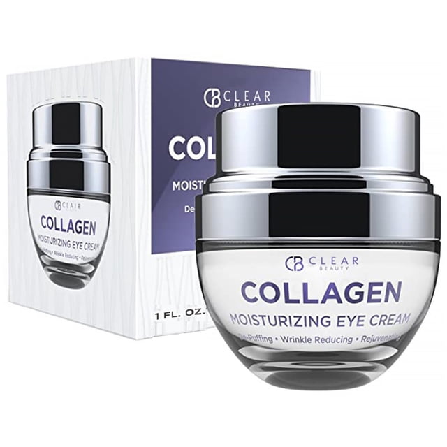 Clear Beauty Crema para ojos de colágeno coreano - Para ojeras e hinchazón Crema hidratante y antienvejecimiento debajo de los ojos - Cuidado de la piel coreano libre de crueldad para todo tipo de pie