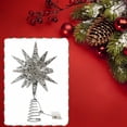 thumbnail image 3 of Hvmvliv Christmas Tree Toppers (9.8x11.8in) Christmas Tree Top Metal Five-Pointed Star With Light Decorations Christmas Tree Top Decoration Silver, 3 of 5