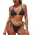 thumbnail image 4 of Ashirexll Women's Bikini Swimsuits Casual Solid Color Bikini Set Two Piece Beachwear Fashion Swimwear, 4 of 7