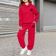 thumbnail image 2 of Back To School Clothes Girls Sweatsuit Fashion 2 Piece Pullover Hoodie Sweatshirt & Sweatpants Matching Set Tracksuit Teens Athletic Preppy Clothes Fall Winter, 2 of 5