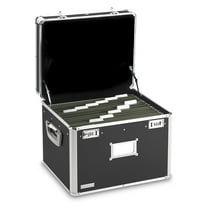 Locking File Chest with Adjustable File Rails Letter/Legal Files, 17.5" x 14" x 12.5", Black