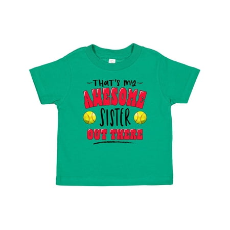 

Inktastic That s My Awesome Sister out There with Softballs Gift Baby Boy or Baby Girl T-Shirt