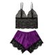 thumbnail image 1 of Gibobby Ropa sexy de mujer para sexo Lencería para mujer, enterizo de peluche con entrepierna a presión(Morado, M), 1 of 5