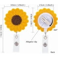 thumbnail image 2 of Porta credencial retráctil con diseño de girasol para enfermería, paquete de 2, con clip y correa reforzada., 2 of 7