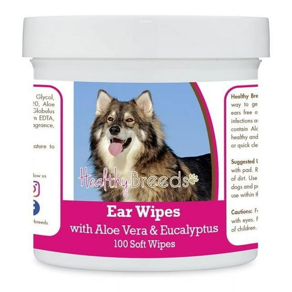Healthy Breeds 192959824896 Utonagan Ear Cleaning Wipes with Aloe & Eucalyptus for Dogs - 100 Count