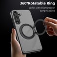 thumbnail image 4 of Allytechgroup Magnetic Case for Samsung Galaxy S23, Built-in Invisible 360° Rotatable Kickstand, Compatible with MagSafe, PU Leather Slim Shockproof Protective Phone Case Cover, Grey, 4 of 6