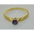 thumbnail image 6 of LBG British Made 10k Yellow Gold Natural Amethyst Womens Engagement Ring - 33 size options - Size 10, 6 of 7