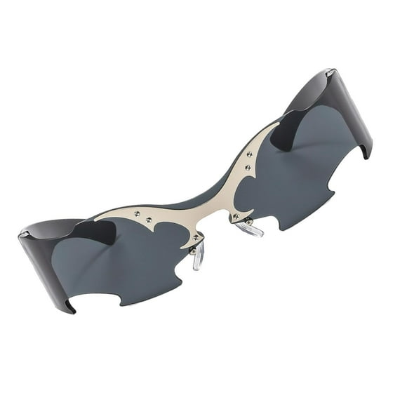 Gafas de sol sin montura: gafas de moda para actuaciones callejeras, festivales Negro